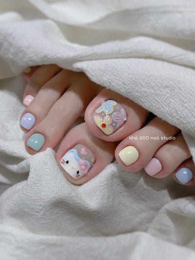 Foot nails gel nails, example 2 — Miao Nail Asakusa