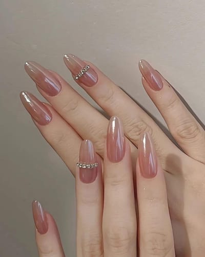 Mirror gel nails, example 4 — Miao Nail Asakusa
