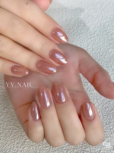 Mirror gel nails, example 6 — Miao Nail Asakusa