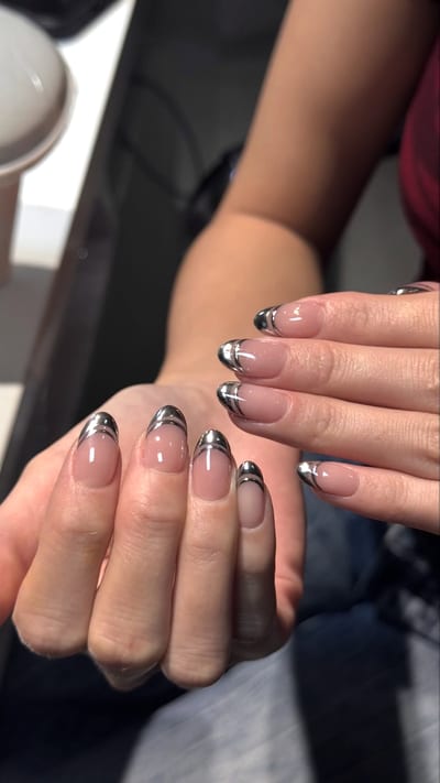 Mirror gel nails, example 7 — Miao Nail Asakusa