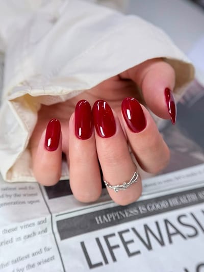 One color gel nails, example 6 — Miao Nail Asakusa