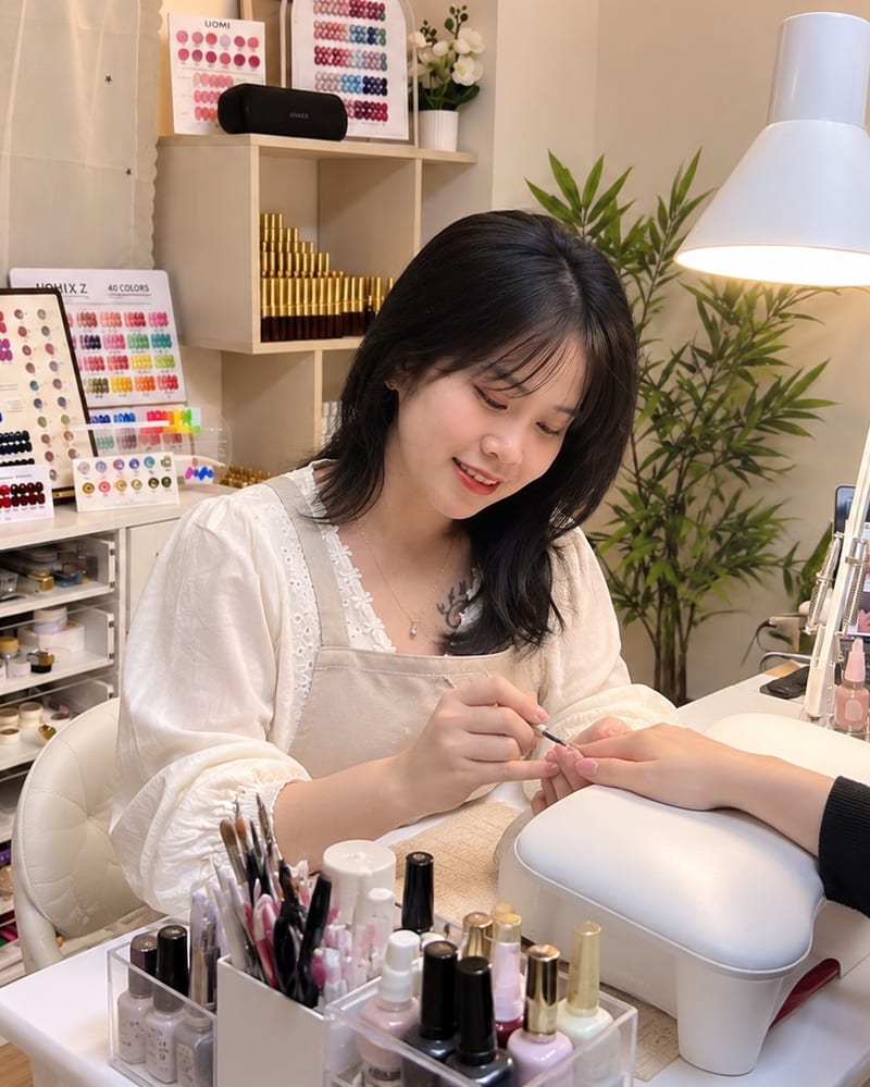 Nail artist at Miao Nail Asakusa